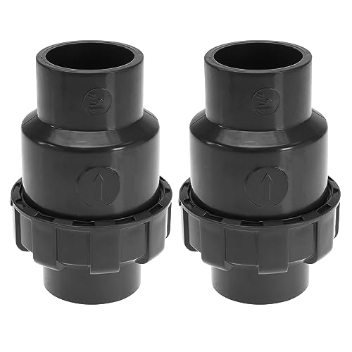 Create idea 2 Stück 50mm Wasserrückschlagventil Innenrückschlagventil Rohrklappe Rückschlagventil Wasserrohrverbinder Zubehör für Rückfluss PVC Grau von Create idea