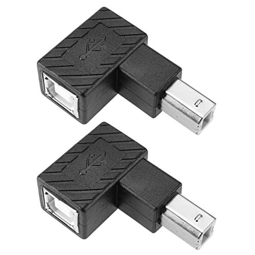 Create idea 2 Stück USB 2.0 Typ-B Druckeradapter 90 Grad Typ-B Stecker auf Buchse Konverter 480 Mbps Datenübertragungsgeschwindigkeit für Druckerscanner (Aufwärts-Winkel & Abwärts-Winkel) von Create idea