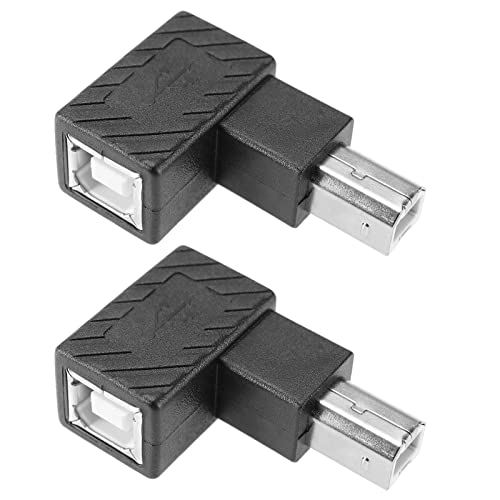 Create idea 2 Stück USB 2.0 Typ-B Druckeradapter 90 Grad Typ-B Stecker auf Buchse Konverter 480 Mbps Datenübertragungsgeschwindigkeit für Druckerscanner (Linker Winkel & Rechter Winkel) von Create idea