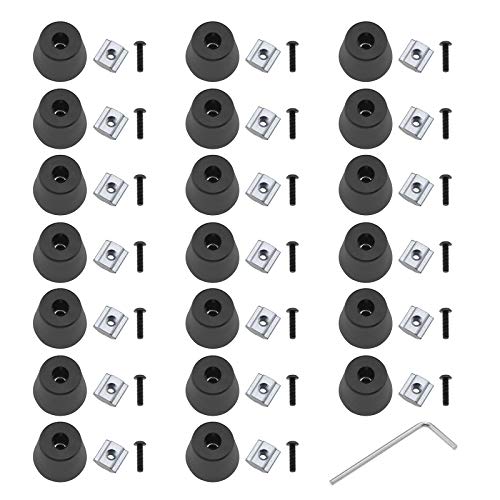Create idea 20 Set 2020 Profil-Anti-Vibrationsfüße Kit mit Landegummi T-Nut Gleitmutter M3 Schraubenschlüssel Absorber Schutz für 3D-Drucker von Create idea