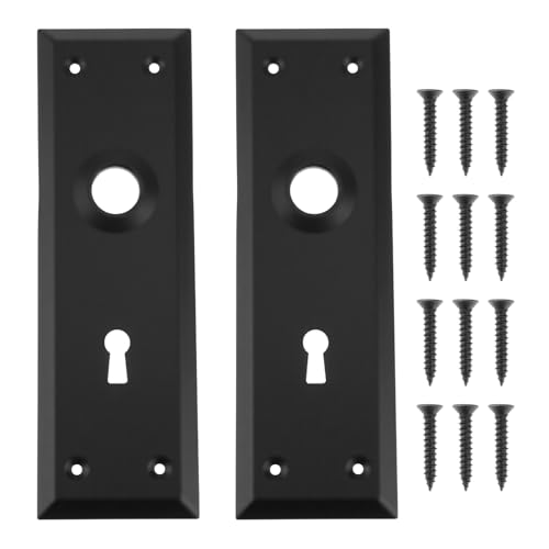 Create idea 2er-Pack Mattschwarze Türschild-Abdeckplatte für Einsteckschlösser 180 X 58 Mm für Schlüssel Einsteckschlösser von Create idea
