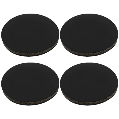 Create idea 4 Stück Gummi-Stempelblock 100 Mm X 10 Mm Rutschfeste Stoßdämpfende Gummipads Runder Gummiblock für Zuhause Büro Werkstatt Schwarz von Create idea