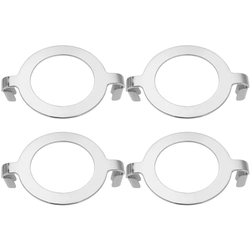 Create idea 4 Stück Lampenharfenhalter-Satteladapter Silberfarben 4,2 Cm Kompatibel mit E27-Gewindesockel Rutschfester Lampenschirmadapter Lampenschirmhalter aus Metall von Create idea