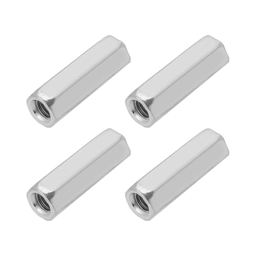 Create idea 4 Stück Spannschlossmutter M6 Rechtsgewinde Spannschlossmutter 304 Edelstahl Lange Sechskant-Überwurfmutter für Heim- Und Bürokommunikationsgeräte Silber von Create idea