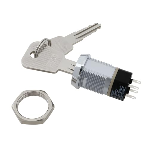 Create idea 4-poliger Elektronischer Doppel-Drehschlüsselschalter 2NO-2NC 2A/250V 4A/125V 19mm Geeignet für Verschiedene Panel-Steuerkästen von Create idea