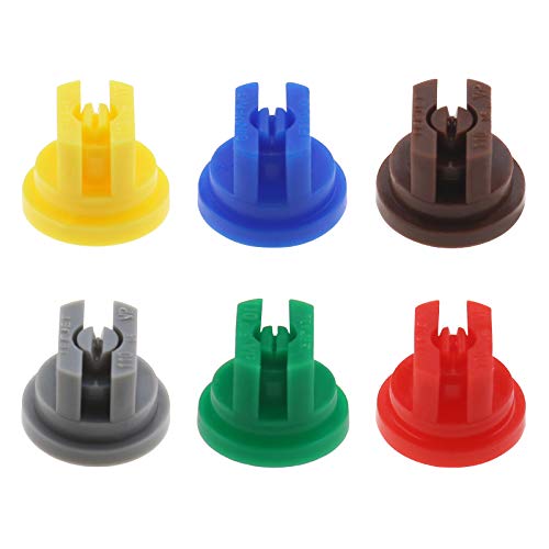 Create idea 6-teiliges Sprühdüsen-Set, 110 Grad, flache Fächerform, 0,15–0,6 mm Poren für Unkrautvernichter von Create idea