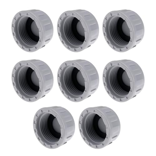 Create idea Abgedichtete Rohrverbindungen aus PVC, 32 mm Innengewinde, versiegelte Kappe, Rohrabdeckung, zum Abdichten von Wasserrohrenden von Gartenrohren, Grau, 8 Stück von Create idea