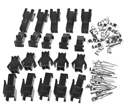 Create idea JST SM Anschluss-Set, Messing, 2-poliger Stecker, 2,5 mm Pitch männlich + weiblich, 10 Paar von Create idea