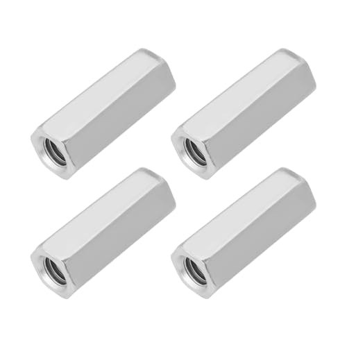Create idea Spannschlossmutter M8 Rechtsgewinde, 304 Edelstahl, lange Sechskant-Kupplungsmutter für Zuhause und Büro, Kommunikationsausrüstung, Silber, 4 Stück von Create idea