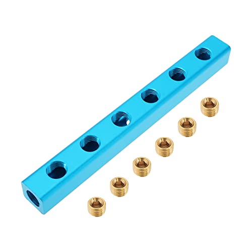Create idea Verteilerblock Verteiler 1/4" BSP Gewinde 6 Wege 9 Anschlüsse Druckluftverteiler Luftschlauch Splitter Kupplung mit 1/4" Messing Stecker für Luftpumpen Zylinder Create idea Verteilerblock Verteiler 1/4" BSP Gewinde 6 Wege 9 Anschlüsse Druckluftverteiler Luftschlauch Splitter Kupplung mit 1/4" Messing Stecker für Luftpumpen Zylinder von Create idea