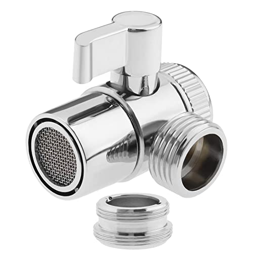 Create idea Wasserhahn-Umsteller M22-Buchse für 1/2-Zoll-Schläuche, Spülventil-Splitter mit M22-auf-M24-Stecker-Adapter, Wasserhahn auf Schlauchadapter, Verchromt von Create idea