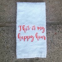 Dies Ist My Happy Hour Besticktes Sweat-Handtuch Fitnessstudio Sport-Handtuch von Create2MotivateGifts