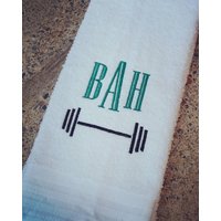 Mit Monogramm Langhantel Handtuch Personalisiertes Sportgeschenk von Create2MotivateGifts