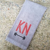 Mit Monogramm Langhantel Handtuch Personalisiertes Sportgeschenk von Create2MotivateGifts