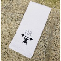 Personalisiertes Gewichtheber-Fitnesstuch Monogrammiertes Sporthandtuch von Create2MotivateGifts