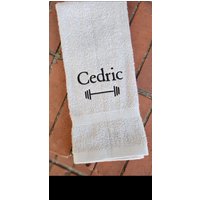 Personalisiertes Hantel-Fitnesstuch Baumwoll-Sweattuch Mit Monogramm von Create2MotivateGifts