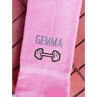 Personalisiertes Hantel-Schweißtuch, Monogramm-Fitnesstuch, Monogramm-Handtuch Geschenke, Sporttuch von Create2MotivateGifts