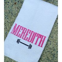 Personalisiertes Langhantel-Fitnesstuch Sport-Sweattuch Mit Monogramm von Create2MotivateGifts