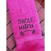Schwestern Sweat Handtuch, Monogramm Gym Handtuch Geschenke, Sporttuch, Fitness Übung Handtücher von Create2MotivateGifts
