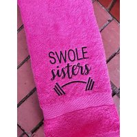 Monogrammiertes Gym-Handtuch Personalisiertes Fitness Geschenk | 40x76cm, Sisters von Create2MotivateGifts