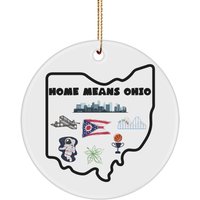 Ohio Ornament, Haus Bedeutet Weihnachtsornamente, Keramik Lustige Weihnachtsdekoration Für Familie, Ortsgeschenke von CreateFunSpreadHappy