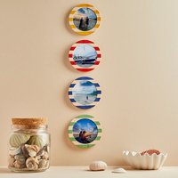 Küsten Fotoabzug 4Er Set | Personalisierte Foto-Geschenk-Set Holz Fotowand Kunst Runde Fotorahmen Maritime Streifendrucke Küsten Fotoabzug 4Er Set | Personalisierte Foto-Geschenk-Set Holz Fotowand Kunst Runde Fotorahmen Maritime Streifendrucke von CreateGiftLove