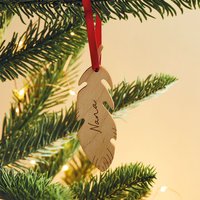 Personalisierte Feder Erinnerung Weihnachtsdekoration - Erinnerungskugel in Liebevoller Andenken Christbaumkugel von CreateGiftLove