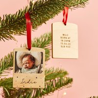 Personalisierte Hölzerne Fotoblock Weihnachtskugel | Christbaumschmuck Mit Foto + Personalisierte Textnachricht Ornament Gravur von CreateGiftLove