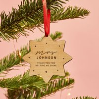 Personalisierte Stern-Lehrer-Weihnachtskugel | Weihnachten Dankeschön Geschenk Für Lehrer Personalisierter Weihnachtsbaumschmuck Lehrkräfte von CreateGiftLove