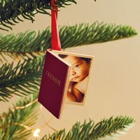 Personalisiertes Lederbuch Weihnachtskugel Mit Foto | Buchliebhaber Christbaumschmuck Personalisierte Foto-Andenken-Kugel von CreateGiftLove