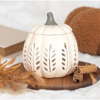 Cream Leaf Cut Out Pumpkin Oil Burner & Wax Warmer | Autumn Oil Burner Ceramic Wax Melting Lamp Fragrance Lamp Cream Leaf Cut Out Pumpkin Oil Burner & Wax Warmer | Autumn Oil Burner Ceramic Wax Melting Lamp Fragrance Lamp von CreatedByElisa