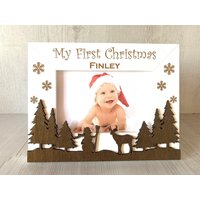 Mein Erster Weihnachtsfotorahmen - Personalisierter 1.weihnachtsfotorahmen Neues Baby Weihnachtsgeschenk Mit Gravur Enkel Fotorahmen Geschenk von CreatedEspForYou