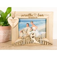 Personalisierter Hochzeit Naturholz Bilderrahmen, Braut Und Bräutigam Fotorahmen, Einzigartiges Mr & Mrs Hochzeitsgeschenk, Jubiläumsgeschenk von CreatedEspForYou