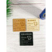 Personalisierter Untersetzer Für Papa, Laser Graviertes Beer O "Clock Geschenk, Einzigartiges Geschenk Papa Opa Onkel, Personalisierter Holz Schiefer von CreatedEspForYou