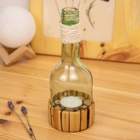 Windlicht "Heckenholz" Mit Recycelter Weinflasche | Stimmung Und Gemütlichkeit Für Den | Gartentisch Oder Als Wohndeko von CreatedForFriends