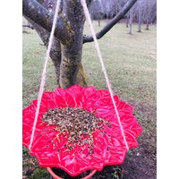 Schöner Roter Poinsettia Teller Vogelhäuschen Und Aufhänger von CreatedbyAmyLou