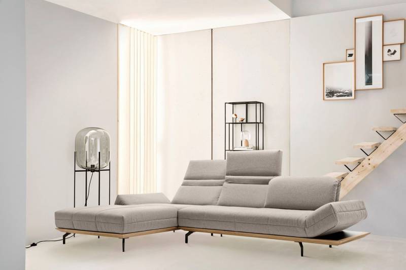 Creation BY ROLF BENZ Ecksofa CR.420, Designecksofa, L-Form, in 2 Qualitäten, Holzrahmen in Eiche Natur oder Nußbaum, Breite 293 cm von Creation BY ROLF BENZ
