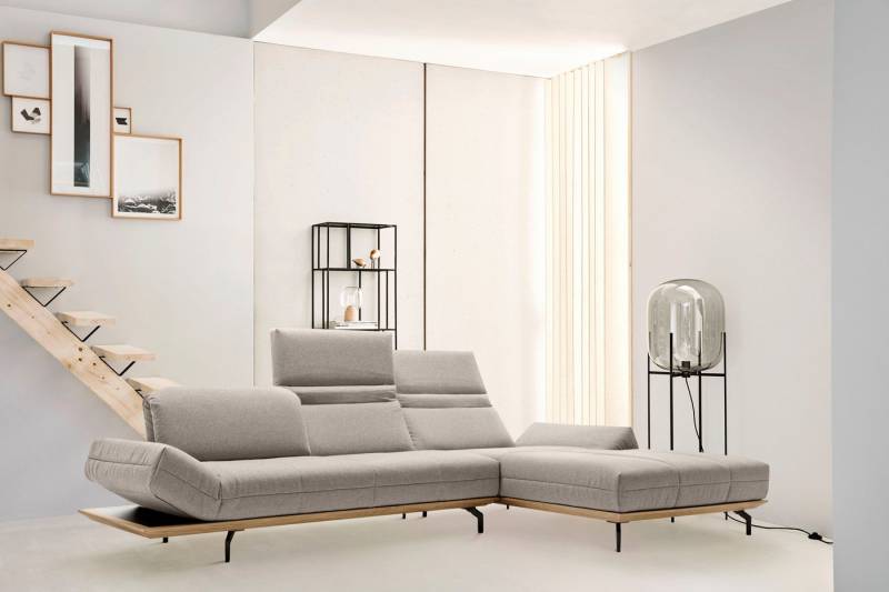 Creation BY ROLF BENZ Ecksofa CR.420, Designecksofa, L-Form, in 2 Qualitäten, Holzrahmen in Eiche Natur oder Nußbaum, Breite 293 cm von Creation BY ROLF BENZ