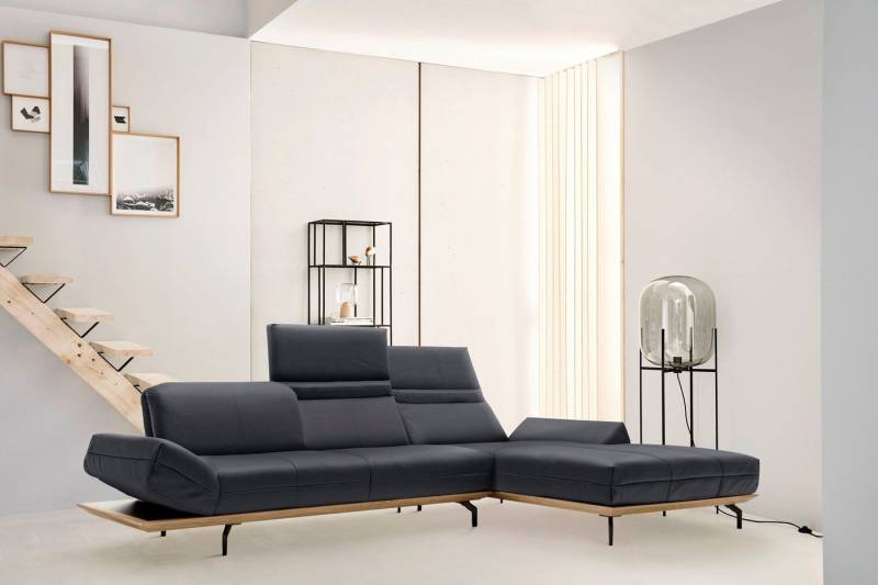 Creation BY ROLF BENZ Ecksofa CR.420, Designecksofa, L-Form, in 2 Qualitäten, Holzrahmen in Eiche Natur oder Nußbaum, Breite 293 cm von Creation BY ROLF BENZ
