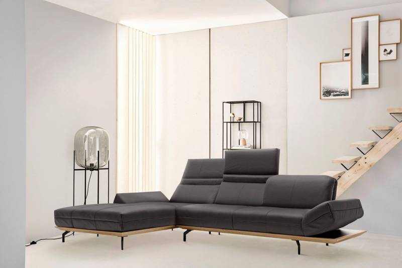Creation BY ROLF BENZ Ecksofa CR.420, Designecksofa, L-Form, in 2 Qualitäten, Holzrahmen in Eiche Natur oder Nußbaum, Breite 293 cm von Creation BY ROLF BENZ