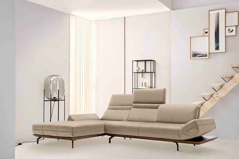Creation BY ROLF BENZ Ecksofa CR.420, Designecksofa, L-Form, in 2 Qualitäten, Holzrahmen in Eiche Natur oder Nußbaum, Breite 293 cm von Creation BY ROLF BENZ