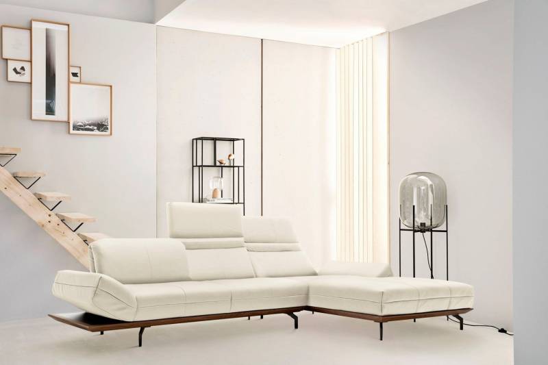 Creation BY ROLF BENZ Ecksofa CR.420, Designecksofa, L-Form, in 2 Qualitäten, Holzrahmen in Eiche Natur oder Nußbaum, Breite 293 cm von Creation BY ROLF BENZ