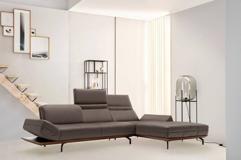 Creation BY ROLF BENZ Ecksofa CR.420, Designecksofa, L-Form, in 2 Qualitäten, Holzrahmen in Eiche Natur oder Nußbaum, Breite 313 cm von Creation BY ROLF BENZ