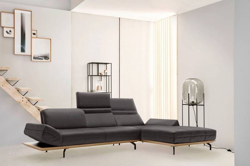 Creation BY ROLF BENZ Ecksofa CR.420, Designecksofa, L-Form, in 2 Qualitäten, Holzrahmen in Eiche Natur oder Nußbaum, Breite 313 cm von Creation BY ROLF BENZ