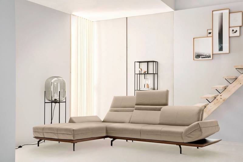 Creation BY ROLF BENZ Ecksofa CR.420, Designecksofa, L-Form, in 2 Qualitäten, Holzrahmen in Eiche Natur oder Nußbaum, Breite 313 cm von Creation BY ROLF BENZ