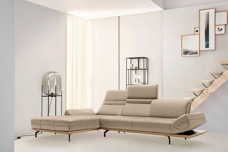 Creation BY ROLF BENZ Ecksofa CR.420, Designecksofa, L-Form, in 2 Qualitäten, Holzrahmen in Eiche Natur oder Nußbaum, Breite 313 cm von Creation BY ROLF BENZ