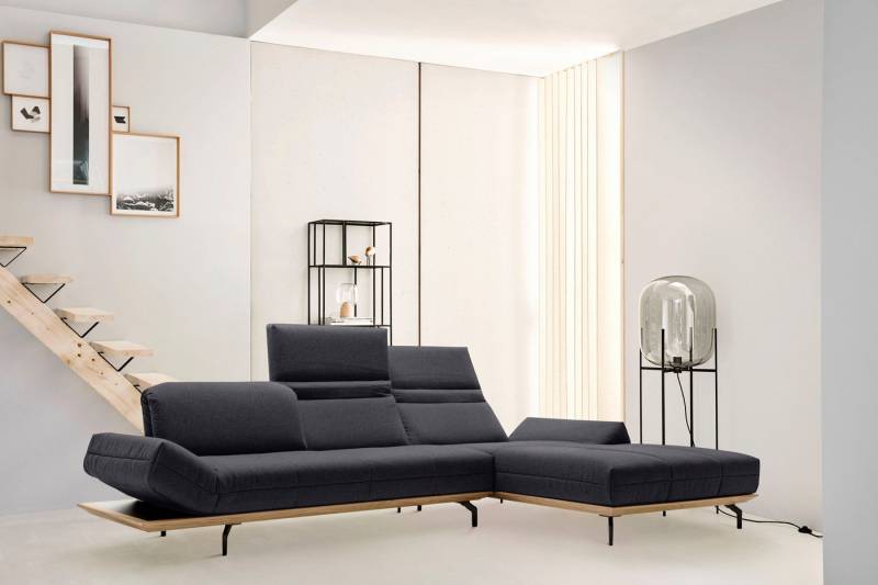 Creation BY ROLF BENZ Ecksofa CR.420, Designecksofa, L-Form, in 2 Qualitäten, Holzrahmen in Eiche Natur oder Nußbaum, Breite 313 cm von Creation BY ROLF BENZ