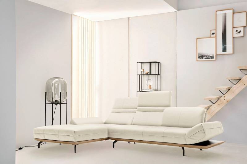 Creation BY ROLF BENZ Ecksofa CR.420, Designecksofa, L-Form, in 2 Qualitäten, Holzrahmen in Eiche Natur oder Nußbaum, Breite 313 cm von Creation BY ROLF BENZ