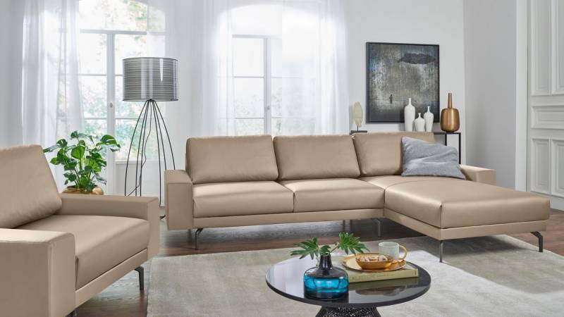 Creation BY ROLF BENZ Ecksofa CR.450, Designecksofa, L-Form, Armlehne breit und niedrig, Alugussfüße in umbragrau, Breite 274 cm von Creation BY ROLF BENZ