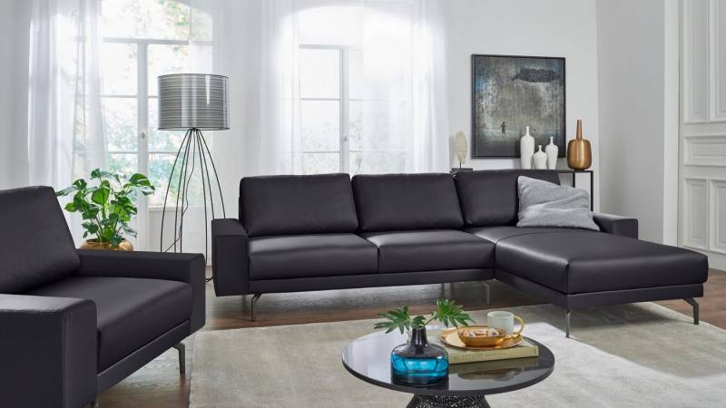 Creation BY ROLF BENZ Ecksofa CR.450, Designecksofa, L-Form, Armlehne breit und niedrig, Alugussfüße in umbragrau, Breite 274 cm von Creation BY ROLF BENZ